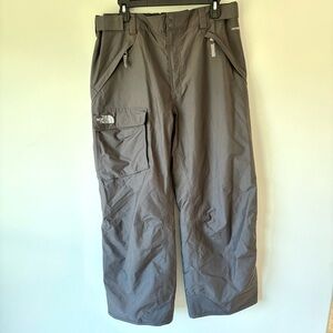 North Face Gray HyVent Ski Pant Snowboard Winter Sports Insulated Waterproof